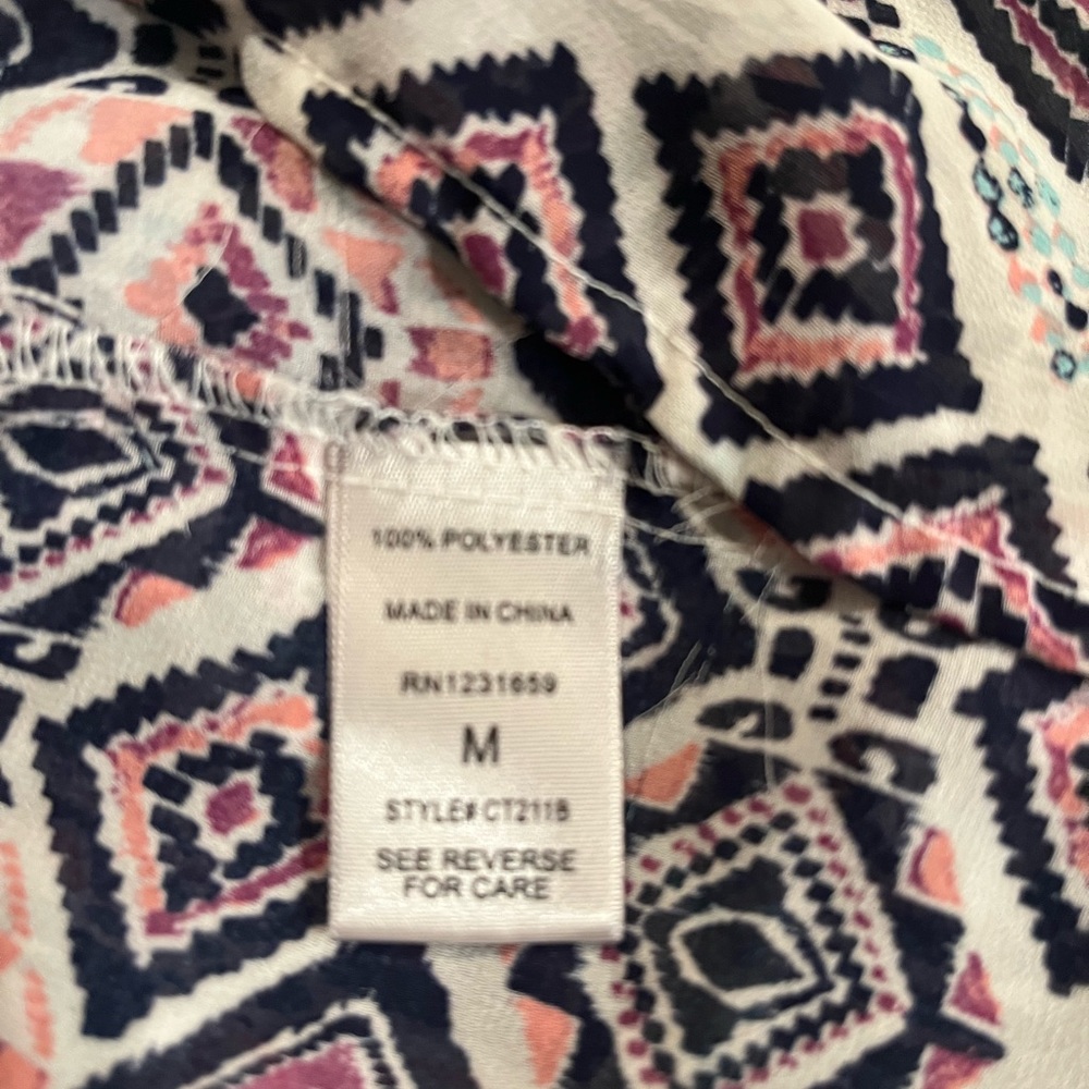 Charlotte Russe Sheer Top.  Size Medium purple, teal and black multi colors - Picture 10 of 15
